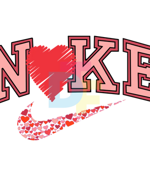 Nike Love Valentines Day Design - Dtf Ready To Press